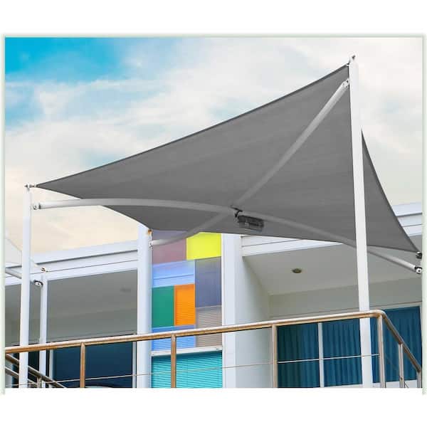 Ifenceview Grey 14'x14'-14'x24' Rectangle Sun Shade Sail Patiol Canopy Awning 