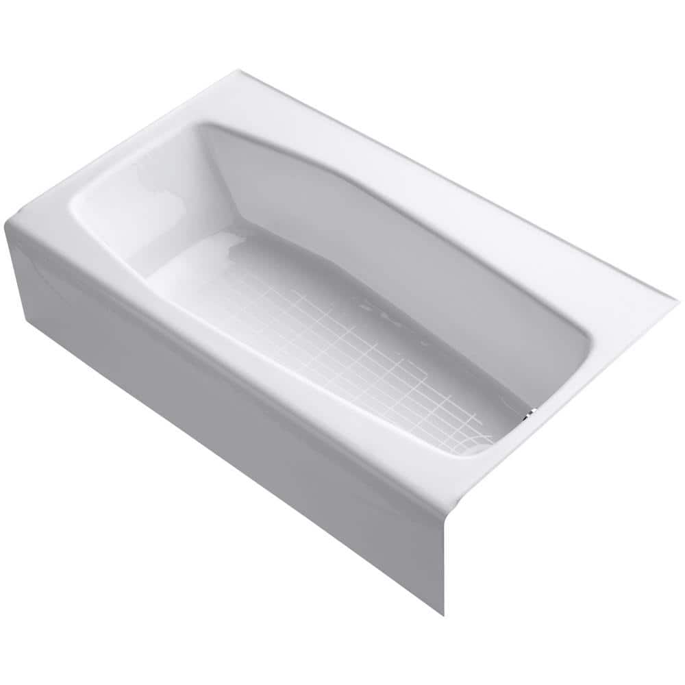 Villager 60 in. x 34.25 in. Soaking Bathtub with Right-Hand Drain in White