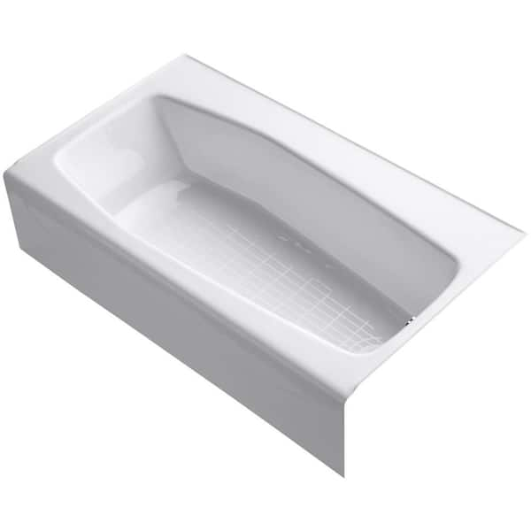 KOHLER Villager 60 in. x 34.25 in. Soaking Bathtub with Right-Hand Drain in White