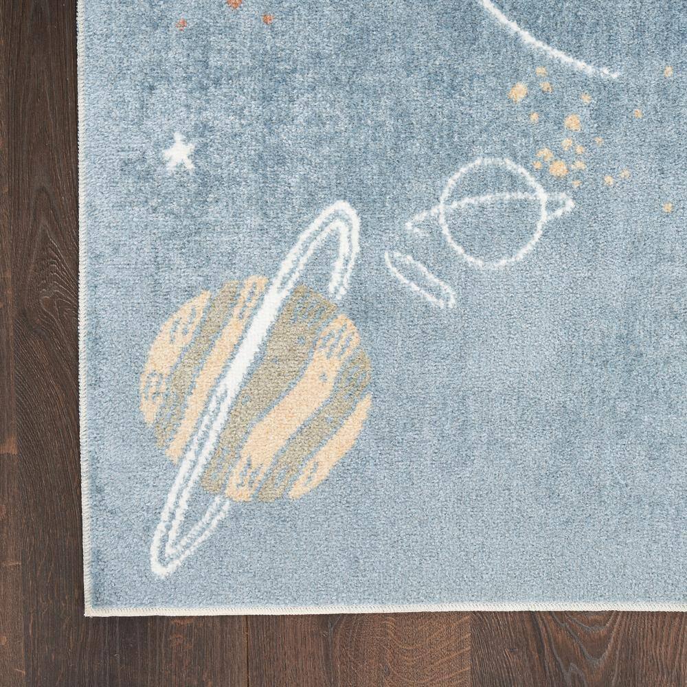 Astra Blue Multicolor Space Theme Kids Washable Rug 4' x 6'