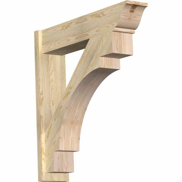 Ekena Millwork 8 in. x 38 in. x 38 in. Douglas Fir Merced Traditional Rough Sawn Outlooker