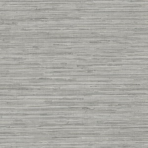 Grasscloth Grey Botanical Vinyl Pre-Pasted Washable Wallpaper Roll (Covers 56 Sq. Ft.)