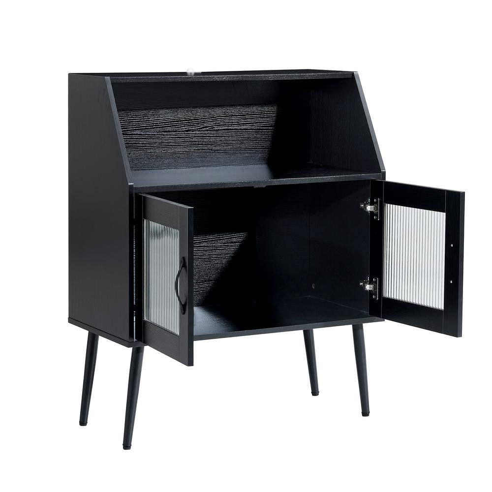 31.5 in. W x 16 in. D x 40 in. H Bathroom Black Linen 202310