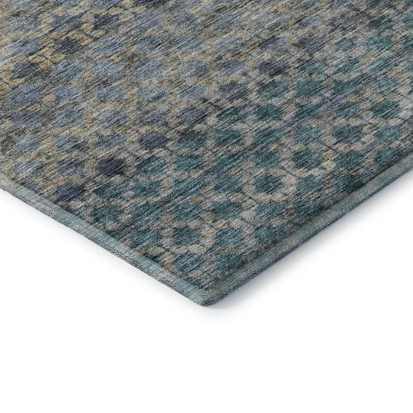 Mayfield Premium Machine Washable Abstract AMF1168 Blue 5 ft. x 7 ft. 6 in. Area Rug