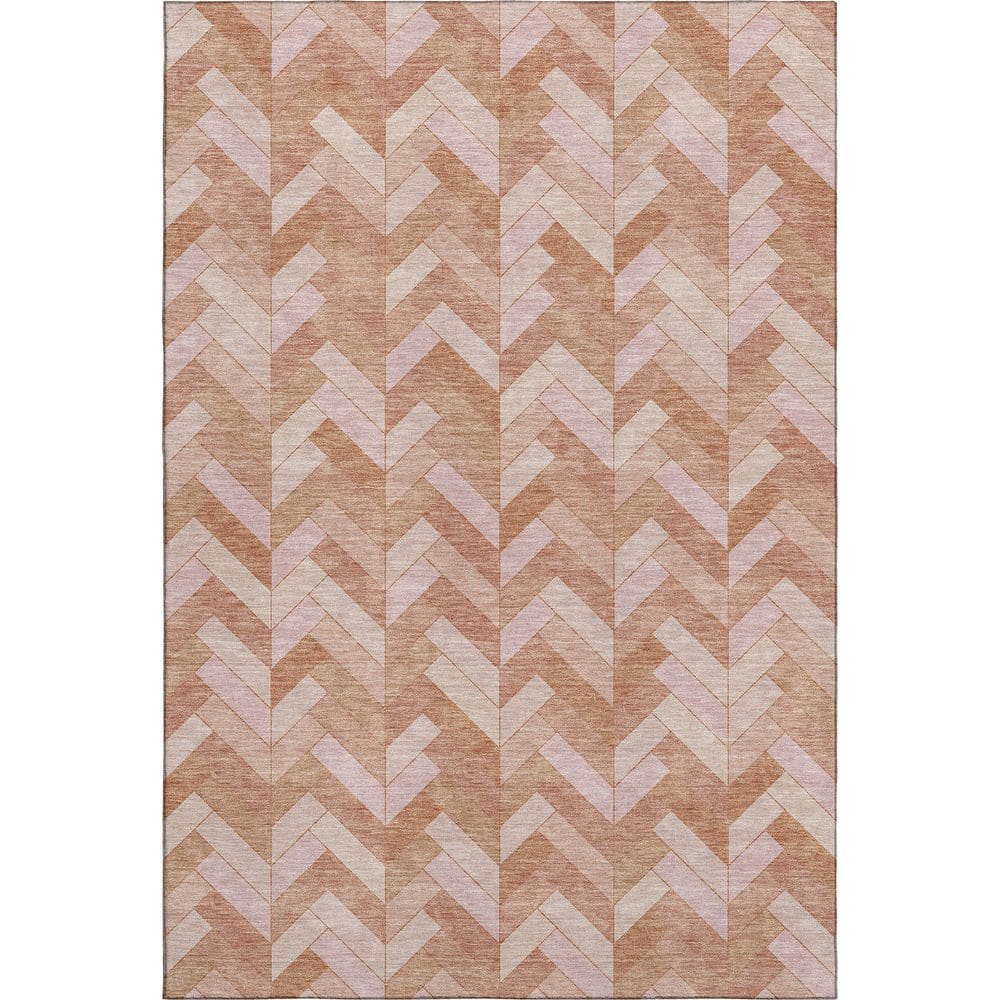 Mayfield Premium Machine Washable Abstract AMF2297 Salmon 3 ft. x 5 ft. Area Rug price history on PriceWatchPro