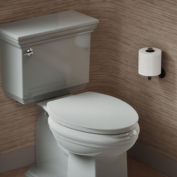 Impro Elongated Ready Latch Quiet-Close Toilet Seat in Ice Grey