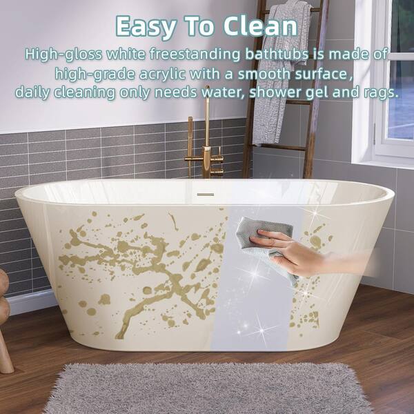 ANGELES HOME 55 in. x 27 1/2 in. Oval Adjustable Soaking