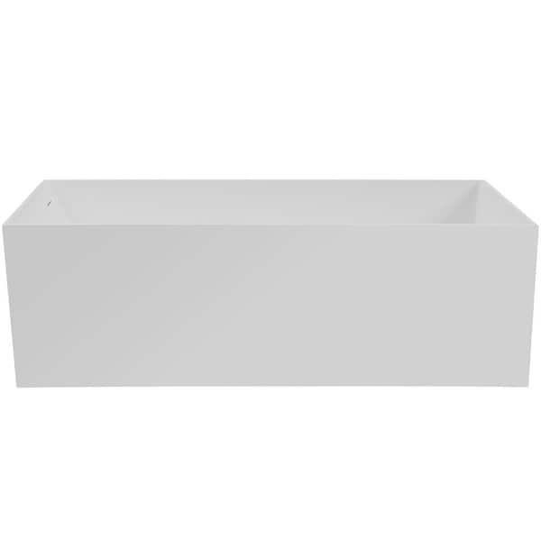 TCYO 67 in. x 28 in. Stone Resin Solid Surface Freestanding Soaking Bathtub in Matte White