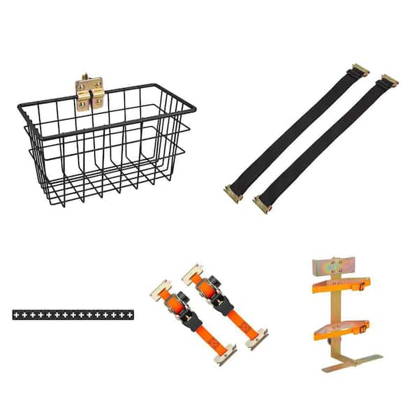 Matte Black Track Combo: Small Wire Basket, 60 in Rail, Water Cooler Holder, Bungee Cords (2pk), Tie Down Straps (2pk)