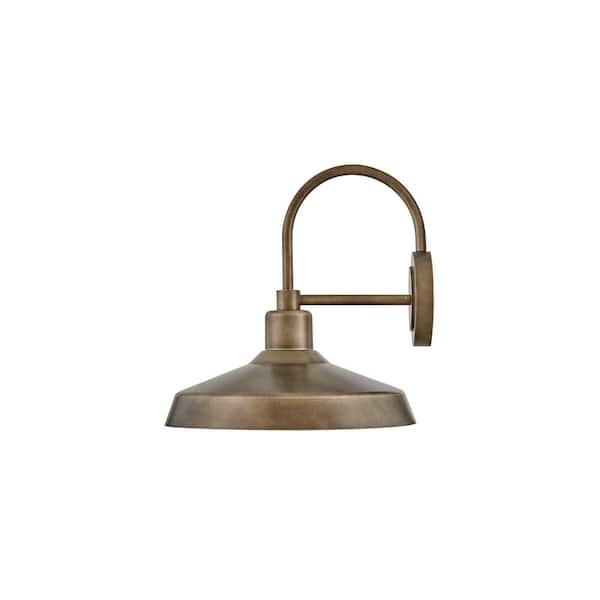 Forge 1-Light Burnished Bronze Hardwired Outdoor Wall Lantern Sconce
