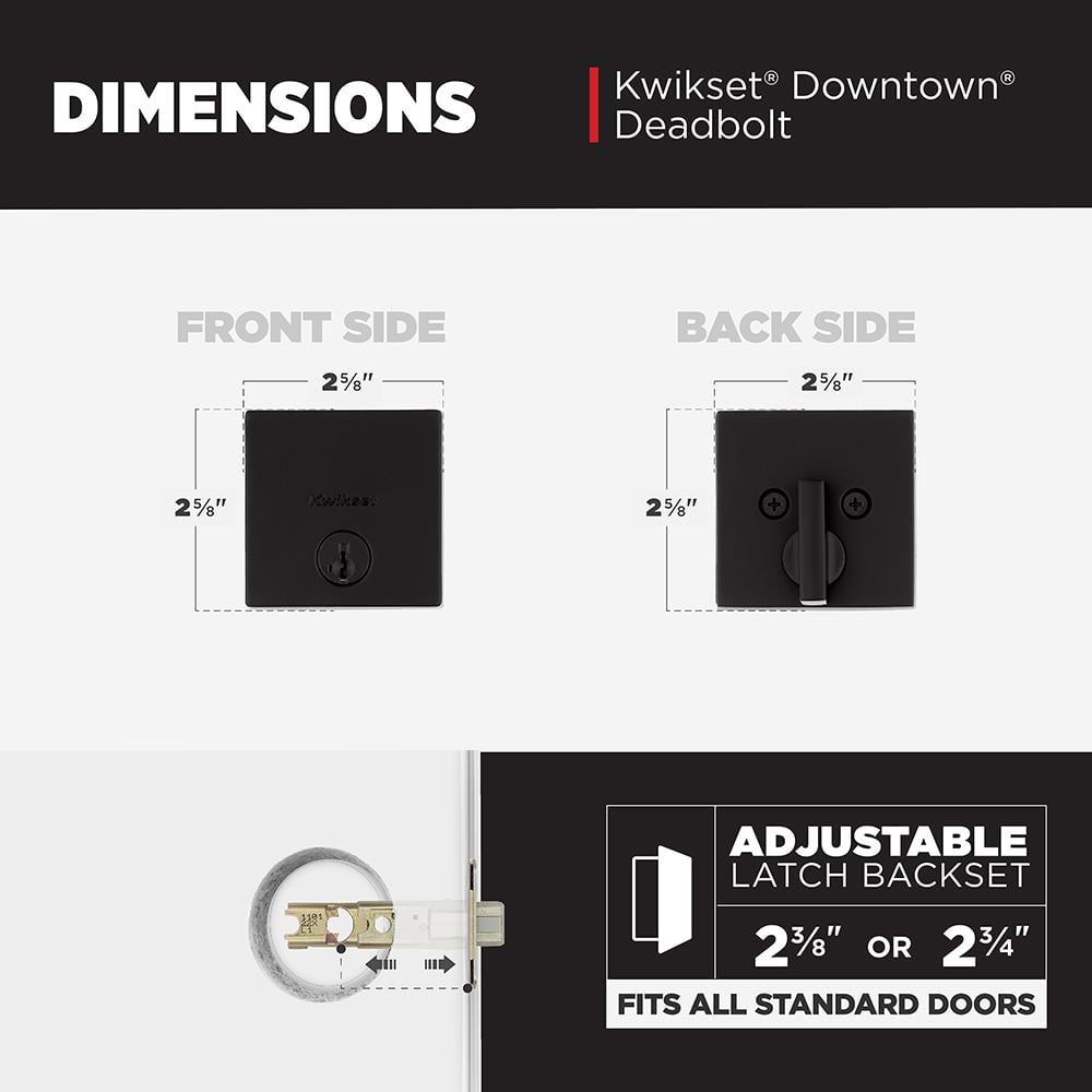 Matte Black Square Single Cylinder Smart Key Deadbolt
