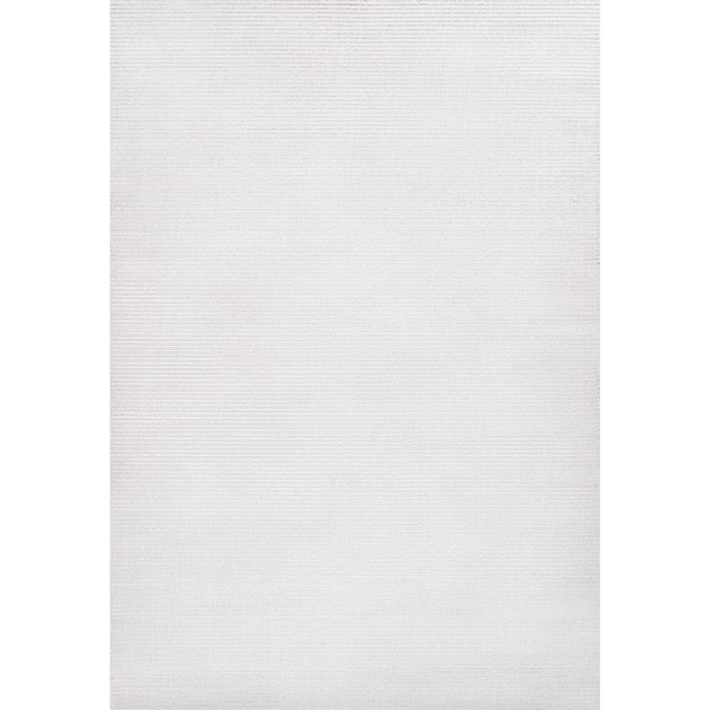 Cole Modern Minimalist Pinstripe High-Low White/Silver 5 ft. x 8 ft. Area Rug price history on PriceWatchPro