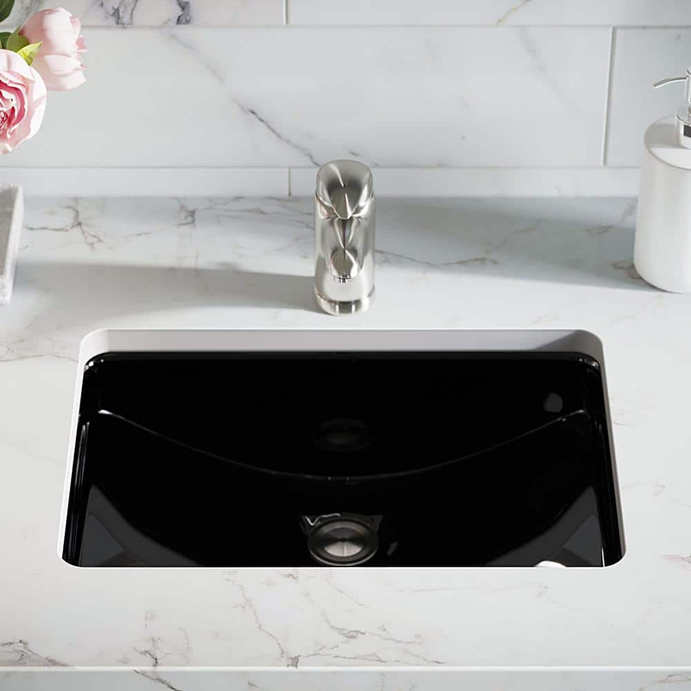 MR Direct 203/4 in. Undermount Bathroom Sink in Black with Gray