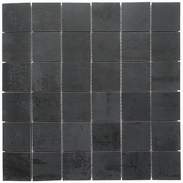 Ivy Hill Tile Angela Harris Metallic Dark Blue 11.81 in. x 11.81 in. Matte Porcelain Floor and Wall Mosaic Tile (0.96 Sq. ft./Each)