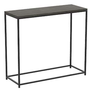 31 in. Dark Grey Rectangle Wood Console Table