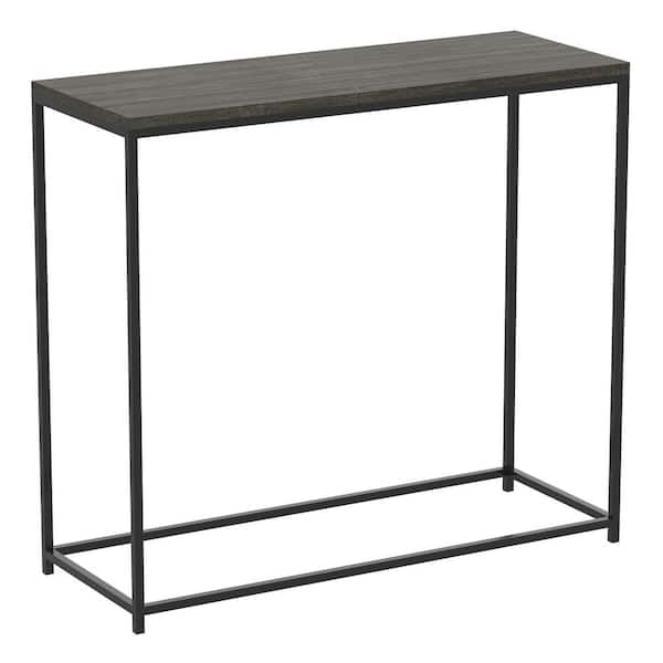 Unbranded 31 in. Dark Grey Rectangle Wood Console Table