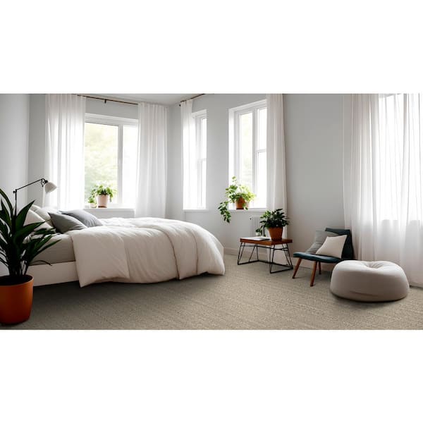 Lily Hill Honeycomb Beige 42 oz. SD High Performance Polyester Pattern Installed Carpet