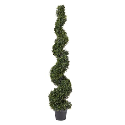 60 in. Artificial Faux Boxwood Spiral Topiary