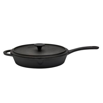 Jim Beam 10.5 Cast Iron Skillet, Square Cast Iron Pan, Pre Seasoned Skillet,  Heavy Duty Construction Pan for Grill, Gas, Oven, Electric, Induction and  Glass 