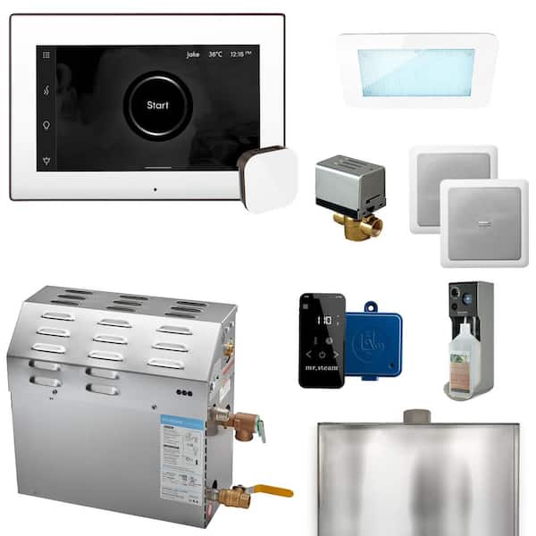 Mr. Steam MS (XDream) 6000-Watt Steam Generator with iSteamX Control and Aroma Glass Steamhead in White Oil Rubbed Bronze