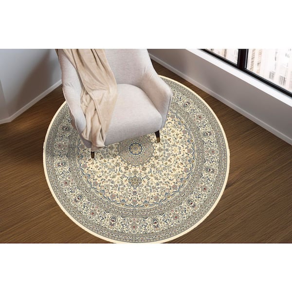 Nicholson Ivory 8 ft. x 8 ft. Round Indoor Area Rug
