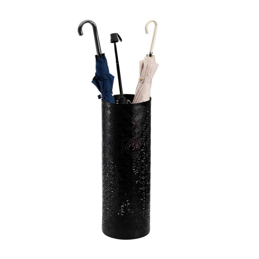 Black Metal Round Water Resistant Umbrella Stand
