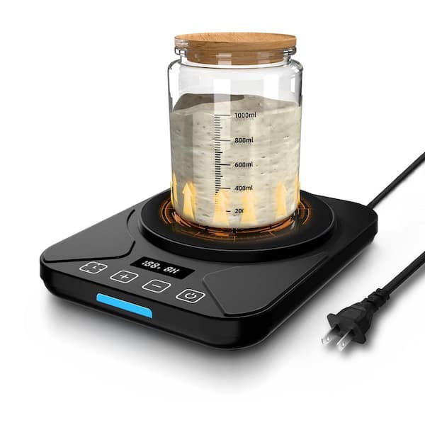 Black Electric Dough Proofer Heating Mat for Sourdough Starter & Pizza Dough Proofing Adjustable Temperature Warming Pad