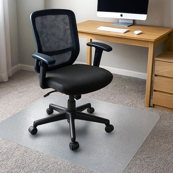 Cleartex TrYlok Vinyl Rectangular Indoor Chair Mat for Low Pile Carpets up to 1/4 in.- 45 in. x 53 in.