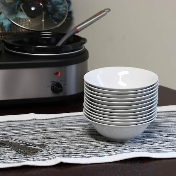 Noble Count 7 in. White Ceramic Bowl (Set of 12)