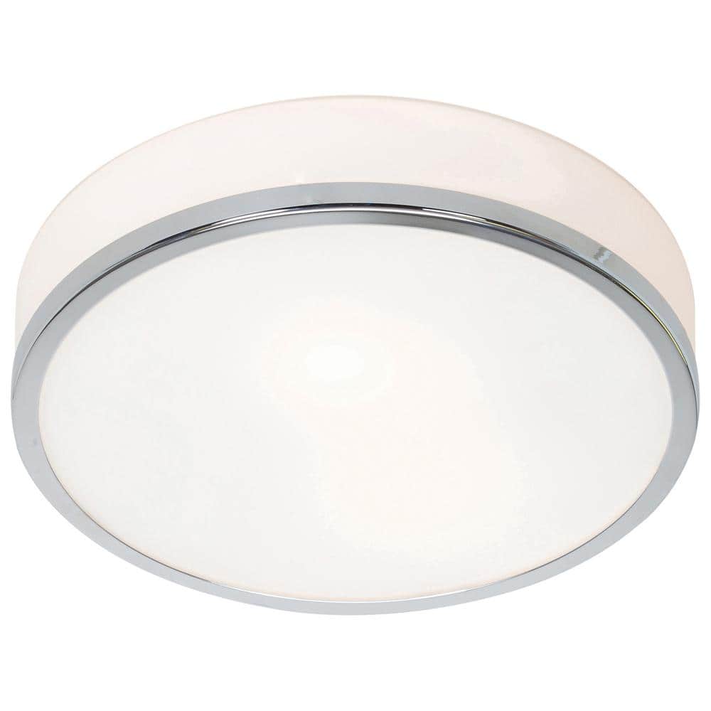 Aero 10 in. 1-Light Chrome Flush Mount