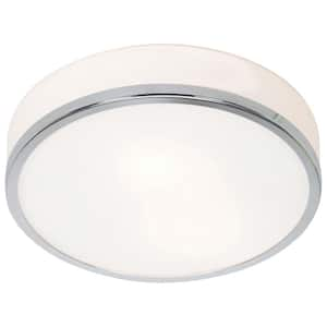 Aero 10 in. 1-Light Chrome Flush Mount