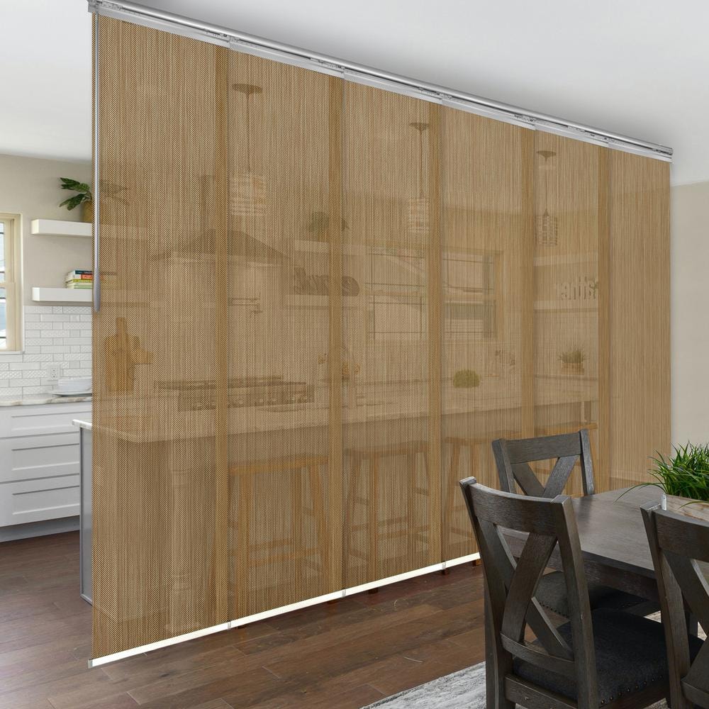 Wood 70 in.- 130 in. W x 116 in. L Adjustable 6-Panel Satin Nickel Single Rail Panel Track with 23.5 in. Slates price history on PriceWatchPro