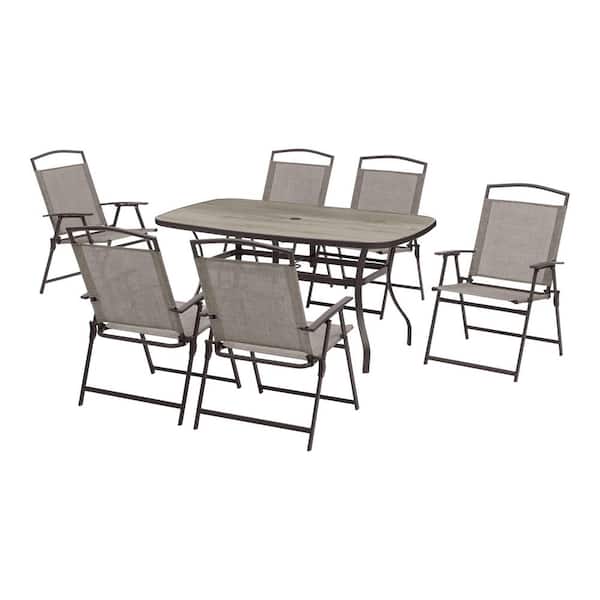 StyleWell Mix and Match 7-Piece Metal Sling Folding Outdoor Dining Set