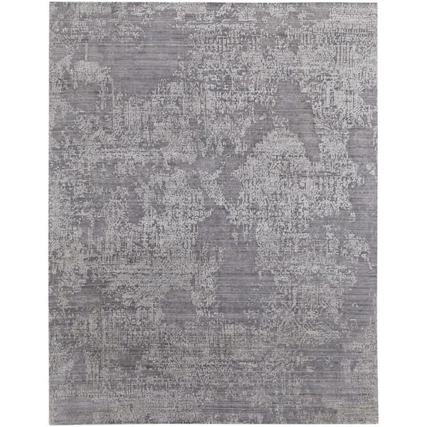 9 ft. x 12 ft. Gray Abstract Area Rug