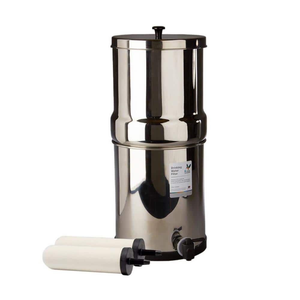 Doulton 2.24 gal. Stainless Steel Gravity-Fed Countertop System with ATC Purification Candle Filters, Silver