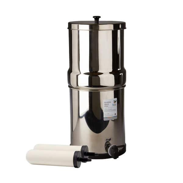 DOULTON 2.24 Gal. Stainless Steel Gravity-Fed Countertop System with ATC Purification Candle Filters