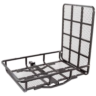 500 lb. Capacity Hitch-Mounted Steel Cargo Carrier with Ramp