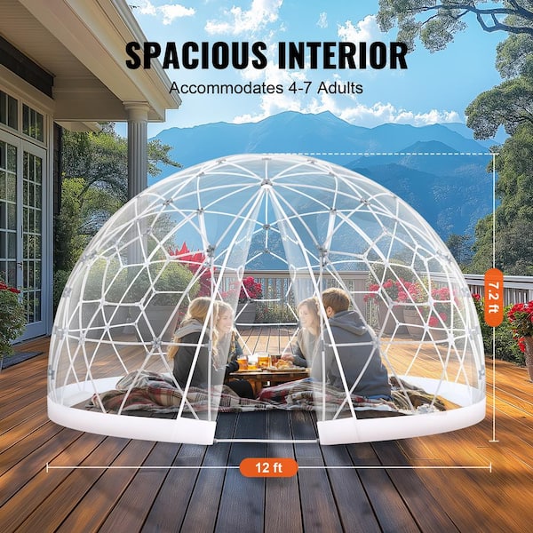SVOPES Garden Dome Tent House 12 ft. x 12 ft. White Dome