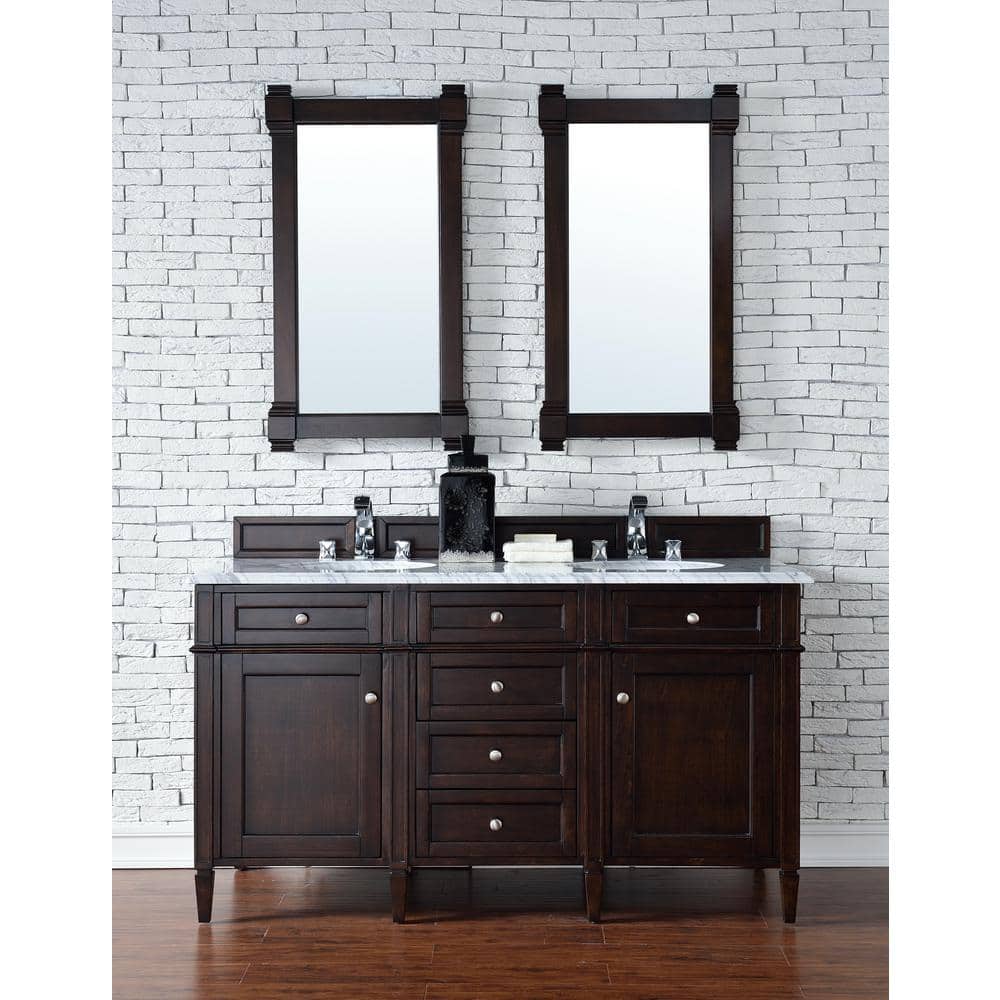 Burnished Mahogany Rectangular Wood Framed Vanity Mirror