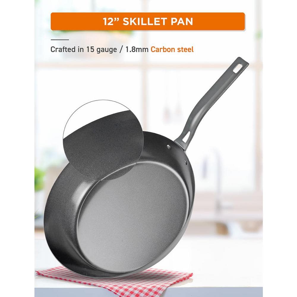 12" Carbon Steel Non-Stick Skillet with Ceramic Coating