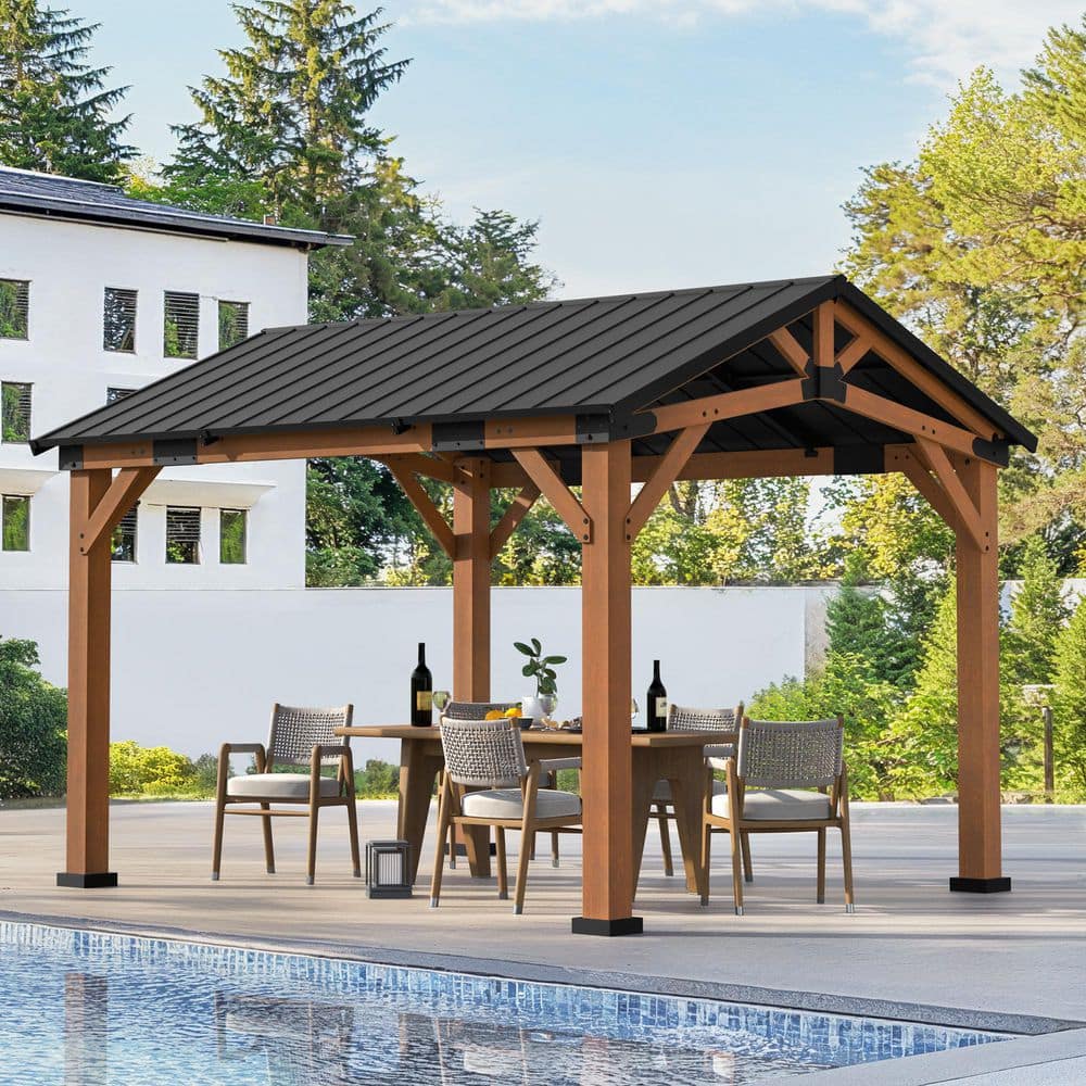 Norwood 12x10 Cedar and Steel Outdoor Gazebo