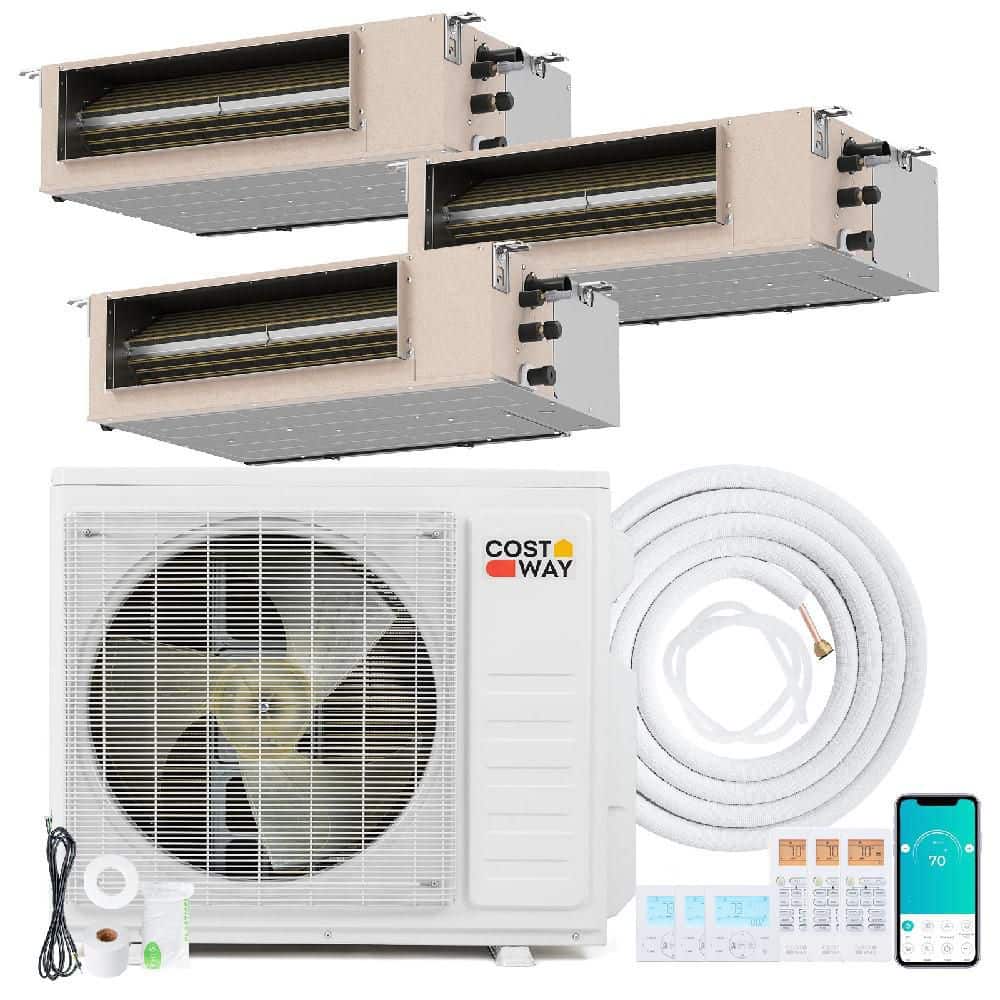 X-Pro 35000 BTU 3 Zone 9K + 12K + 18K Concealed Ducted Mini Split AC, 22.5 SEER2, WiFi Enabled price history on PriceWatchPro