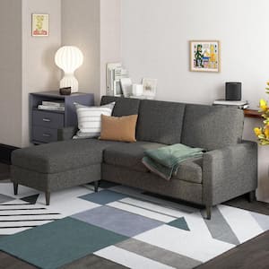 Jenny Charcoal Reversible Contemporary Upholstered Sectional