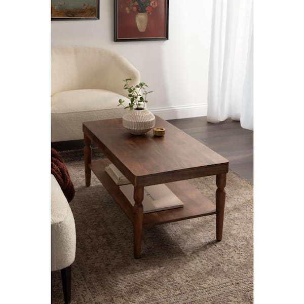 Ardentown 36 in. Walnut Brown Rectangle Solid Wood Coffee Table