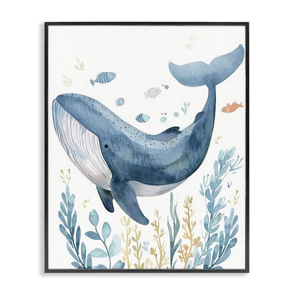 Stupell Industries Curved Blue Whale by Franklyn Gregory Gray