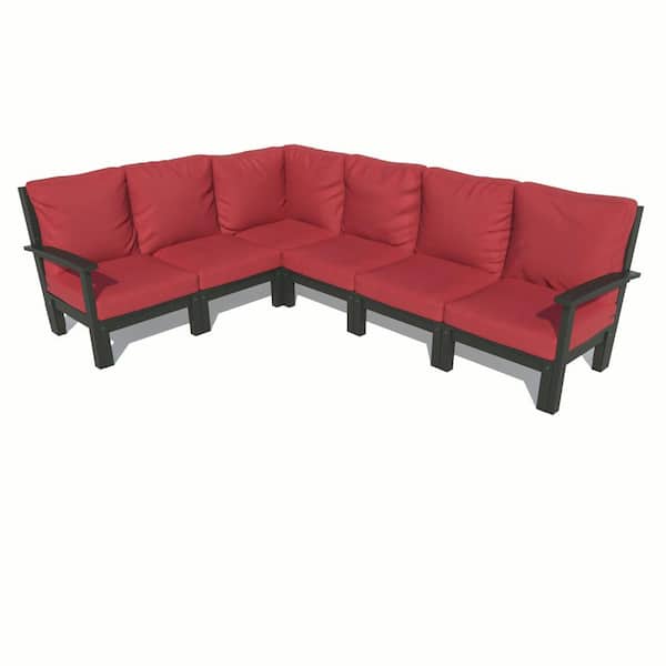 Highwood Bespoke Deep Seating 6-Piece Plastic Outdoor Sectional Sofa Set with Cushions