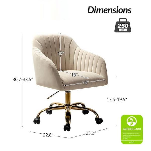 JAYDEN CREATION Sinda Modern Tan Velvet Swivel and Adjustable Task