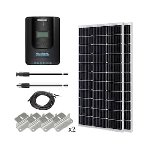 200-Watt 12-Volt Off-Grid Solar Starter Kit w/ 2-Piece 100W Monocrystalline Panel and 40A MPPT Rover Charge Controller