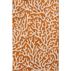 Patio Brights Coral Tangerine 8 ft. x 10 ft. Indoor/Outdoor Area Rug