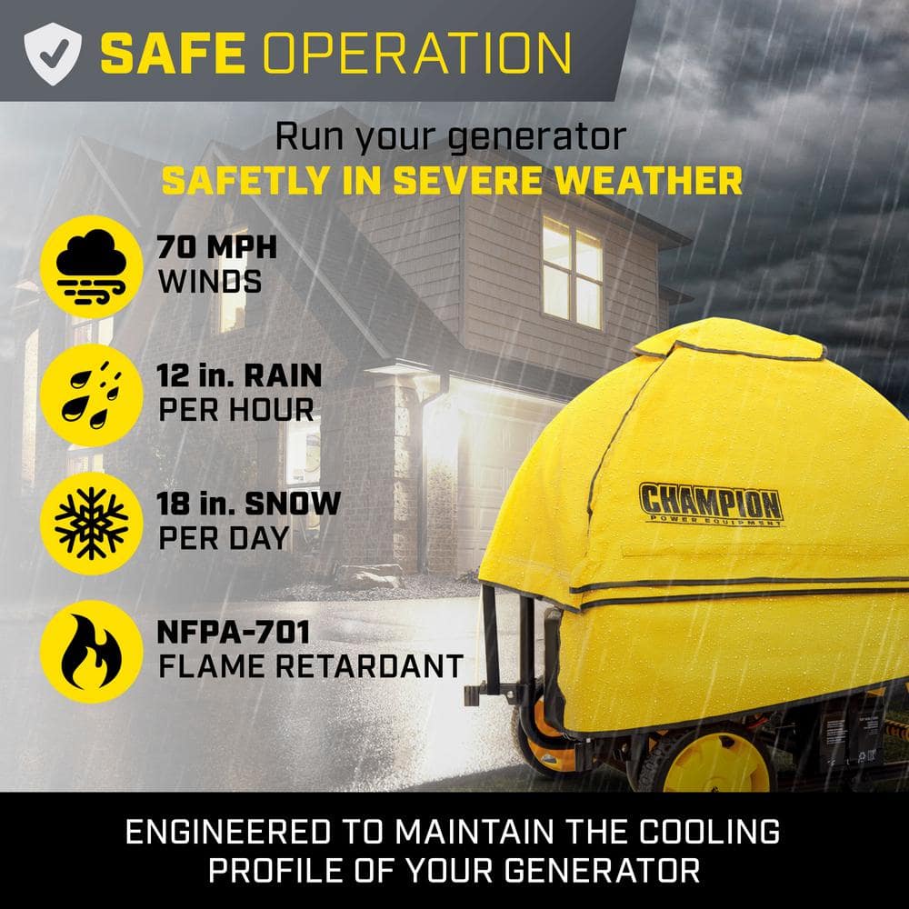 Large Yellow Vinyl Severe Weather Generator Cover
